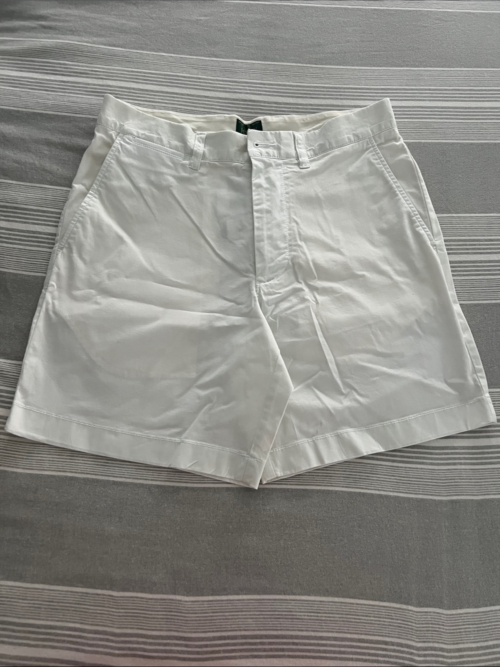 J. Crew White Flat Front Cotton Chino Shorts